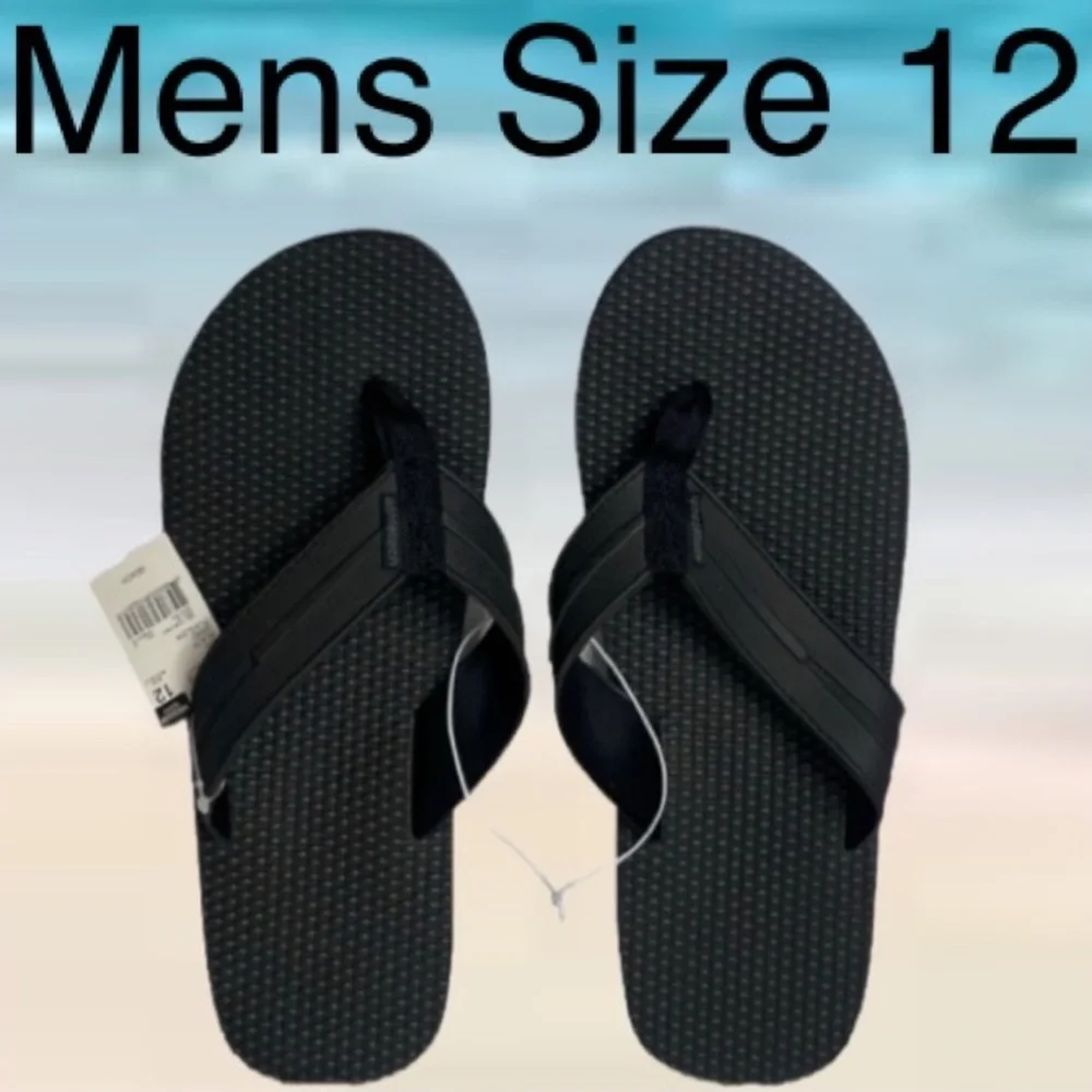 Black Flip Flop Beach Sandals Mens Size 12